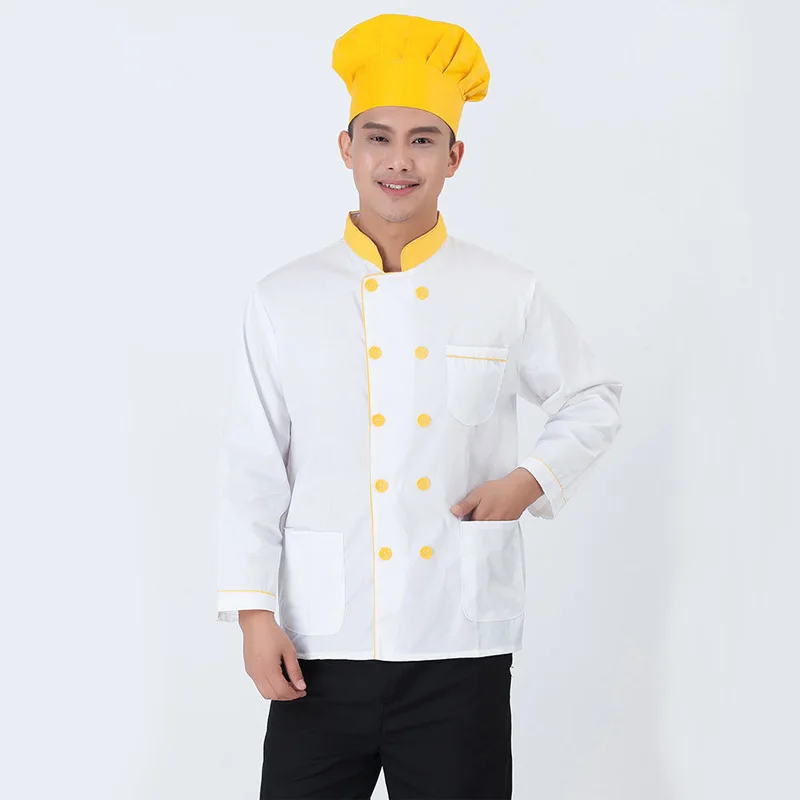 Kitchen Chef Jacket Uniforms Long Sleeve Cook Clothes Food Services