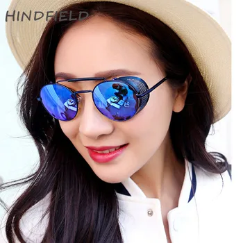

HINDFIELD Steampunk Sunglasses Women Vintage Round steam punk Metal Female Sun Glasses oculos de sol feminino UV400