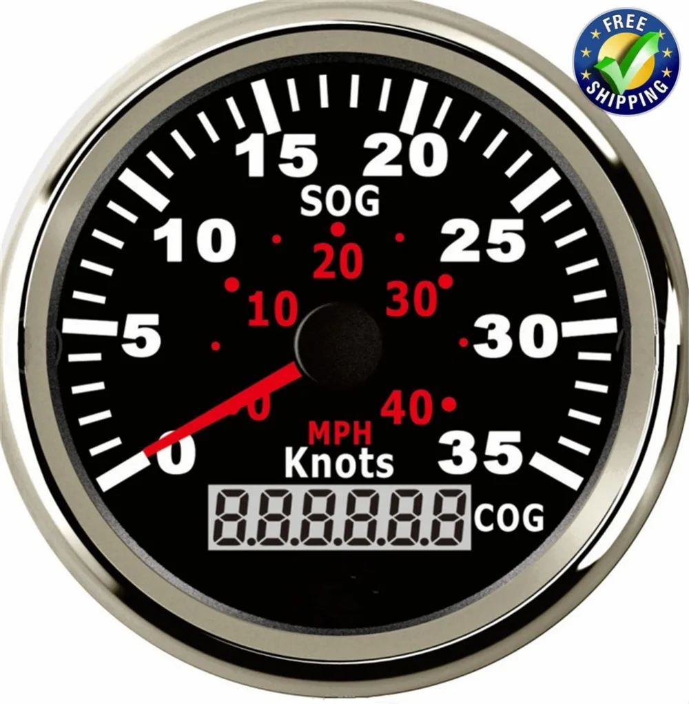 1pc Marine Instrument Panel Gauges 0 35Knots GPS Speedometers 85mm