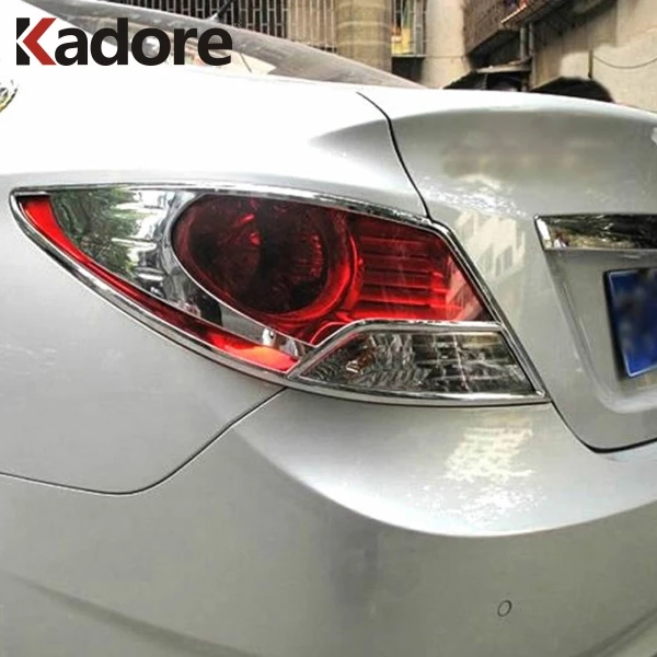 

For Hyundai Accent i25 2012 Sedan ABS Chrome Rear Tail Light Lamp Cover Trim Car Styling Auto Exterior Decoration Accessories