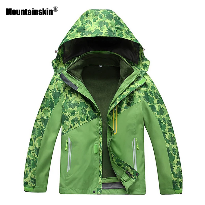 Mountainskin الفتيان الفتيات الشتاء الصوف سترة الحرارية الاطفال الملابس في الهواء الطلق الرياضية التخييم المشي لمسافات طويلة الصيد سترة واقية مع...