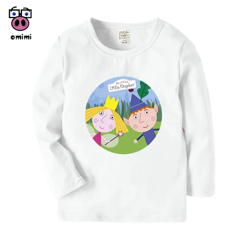 

Kid's Long Sleeve Kids Ben And Holly Kingdom Cartoon Printed T Shirt Boys Girls Autumn Casual Winter Tops Kids Cute T-Shirt