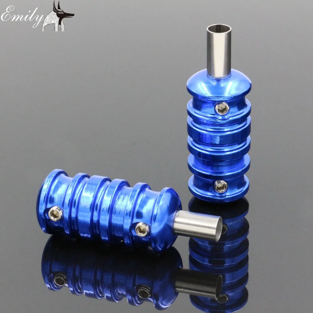 

5PCS Aluminum Tattoo Grips 22MM Blue Light Weight Grips With Back Stem For Tattoo Machine Supply Free Shipping
