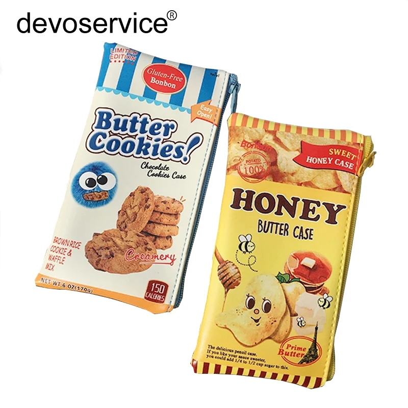 

New 1 Pc Creative Snack Pencil Case Quality PU School Supplies Stationery Gift Kawaii Bag Office Cute Pencil Box Pen School Kit