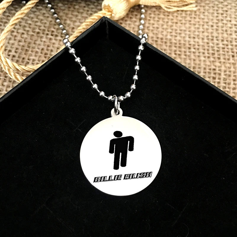 Billie Eilish ожерелье с подвеской из нержавеющей стали, круглая цепочка, ожерелье, подарки для фанатов