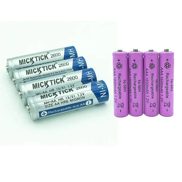 AA2600mAh+AAA1600mAh Rechargeable aa aaa 5 7 battery 1.2V ni mh