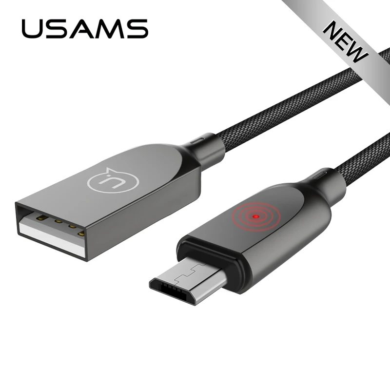 USAMS Быстрая зарядка Micro USB кабель QC 3 0 быстрой зарядки мобильного телефона свет для