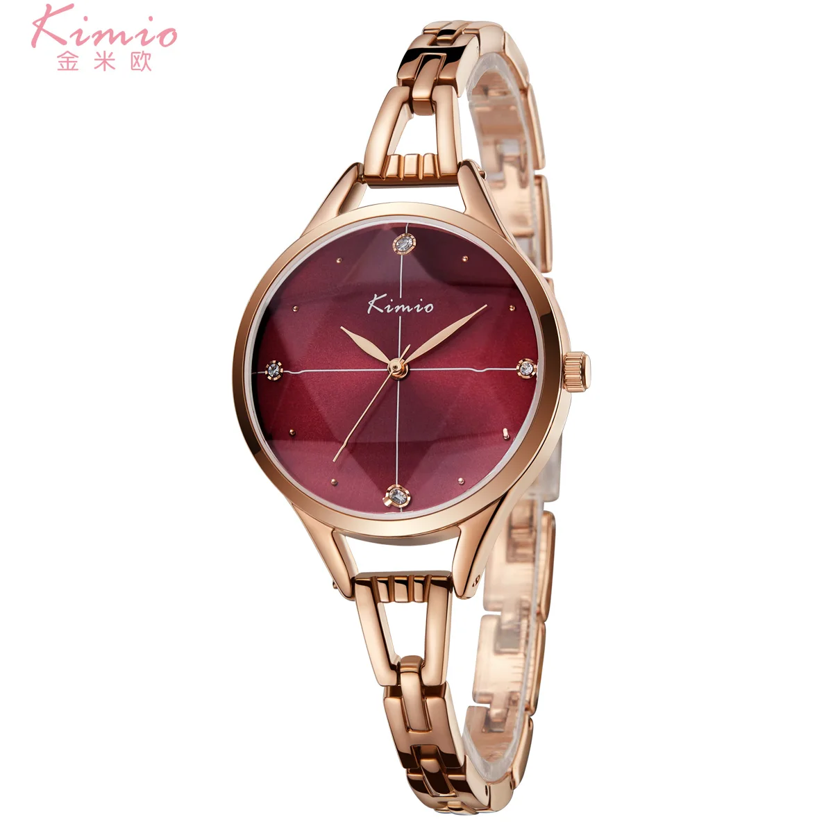 

KIMIO Colorful Quartz Diamond Watch Alloy Rose Gold Bracelet Watch Women Dress Woman Watches Brand Luxury Women's Watches K6278M