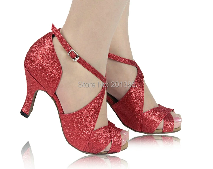 red sparkly dance shoes