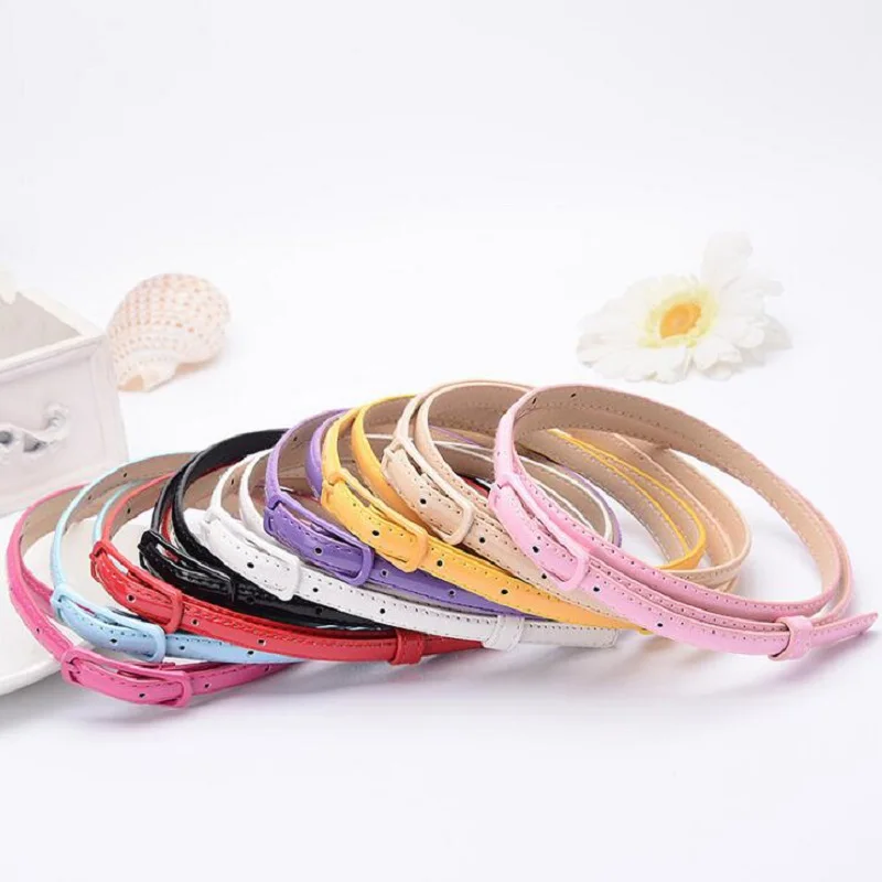 Sweetness Women Faux Leather Belts Candy Color Thin Skinny Waistband