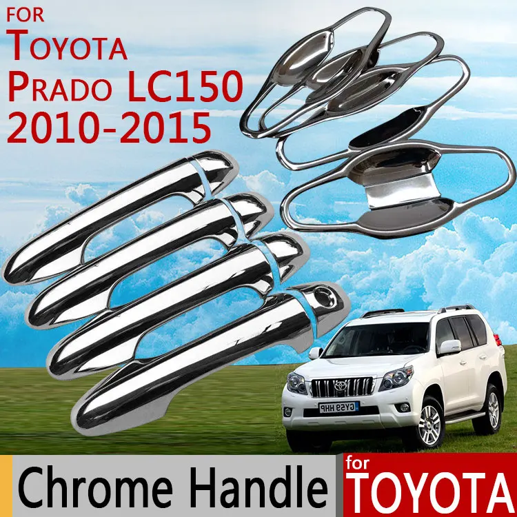 

For Toyota Land Cruiser Prado 150 LC150 Chrome Door Handle Covers Accessories Car Styling 2010 2012 2014 2015 2016 J150 FJ150