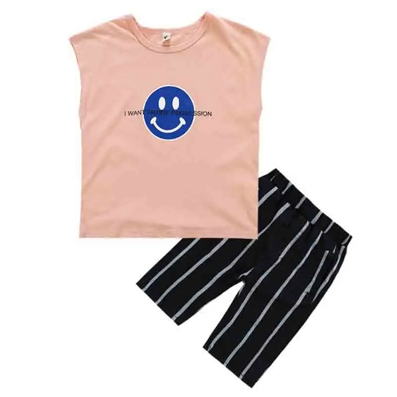 

Kids Wear Teen Clothes Short Sleeve Smiley Face Boys Outfits Kids Tracksuit Clothing Set Vetement Garcon Toddler Summer Clothes