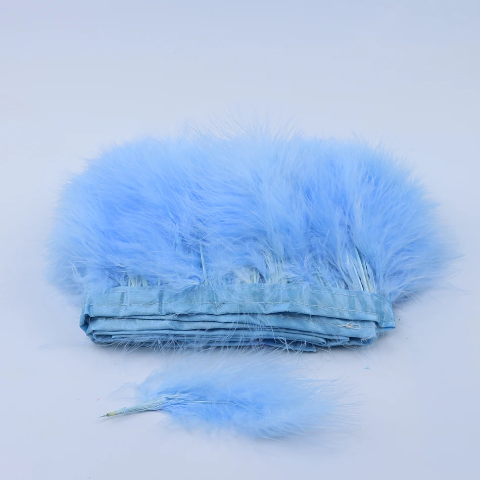 13 light blue marabou feather trims 1-1