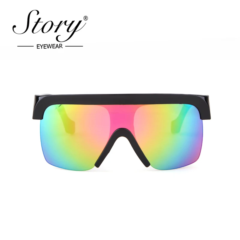 

STORY fashion oversized goggle Mask Female 2019 brand designer vintage Visor Large driver black sunglasses shades women S6952G