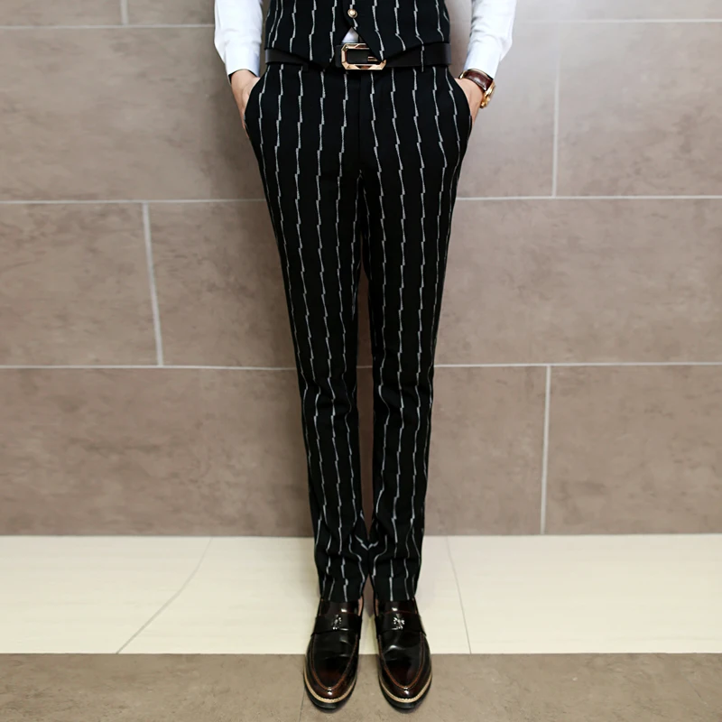 mens casual striped pants