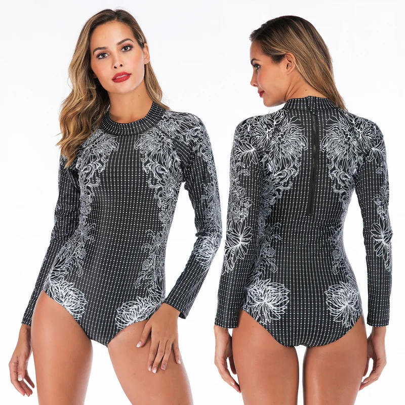 

Rash Guards Swimsuits Woman Suit For Surfing Whole Swimsuit Swimwear Women's Rashguard Long Sleeve Print Spandex Sierra Surfer