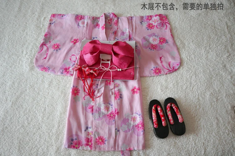 2019 new children peacock yukata clothing girl japanese kimono dress kids yukata haori costume traditional japones girls kimo