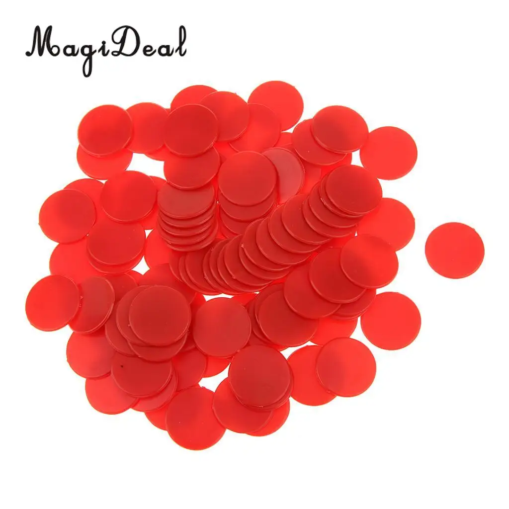 100x 18mm New Plastic Counters Board Game Party Table Game Tiddlywinks Teaching Aid Math Counting Toys for Kids Children