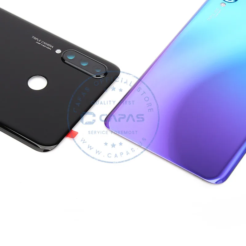 Для huawei P30 Lite крышка батареи+ камера Стекло Объектив 24MP/48MP для huawei nova 4e задняя дверь Замена Ремонт Запчасти