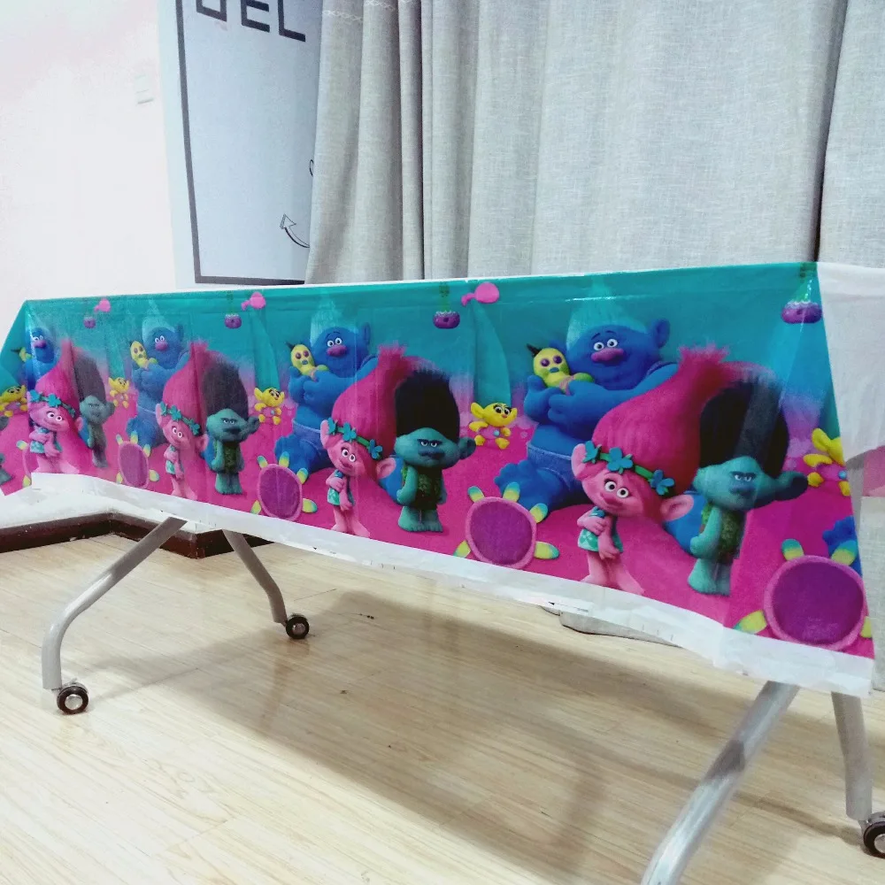 108 см* 180 см вечерние скатерти с изображением троллей для украшения дня рождения Детские вечерние принадлежности