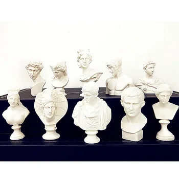 

10Pcs/set David Venus Statue Voltaire Agrippa Zeus Athena Bust Resin Craftwork Home Furnishing Articles Art Head Portrait L2740