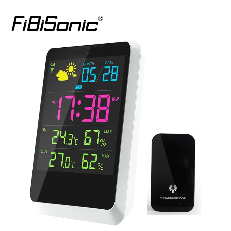

Wireless Weather Station Multi-functional Meteo Station Colorful LCD Alarm Clocks Thermometer Humidity Meter Temperature Clock