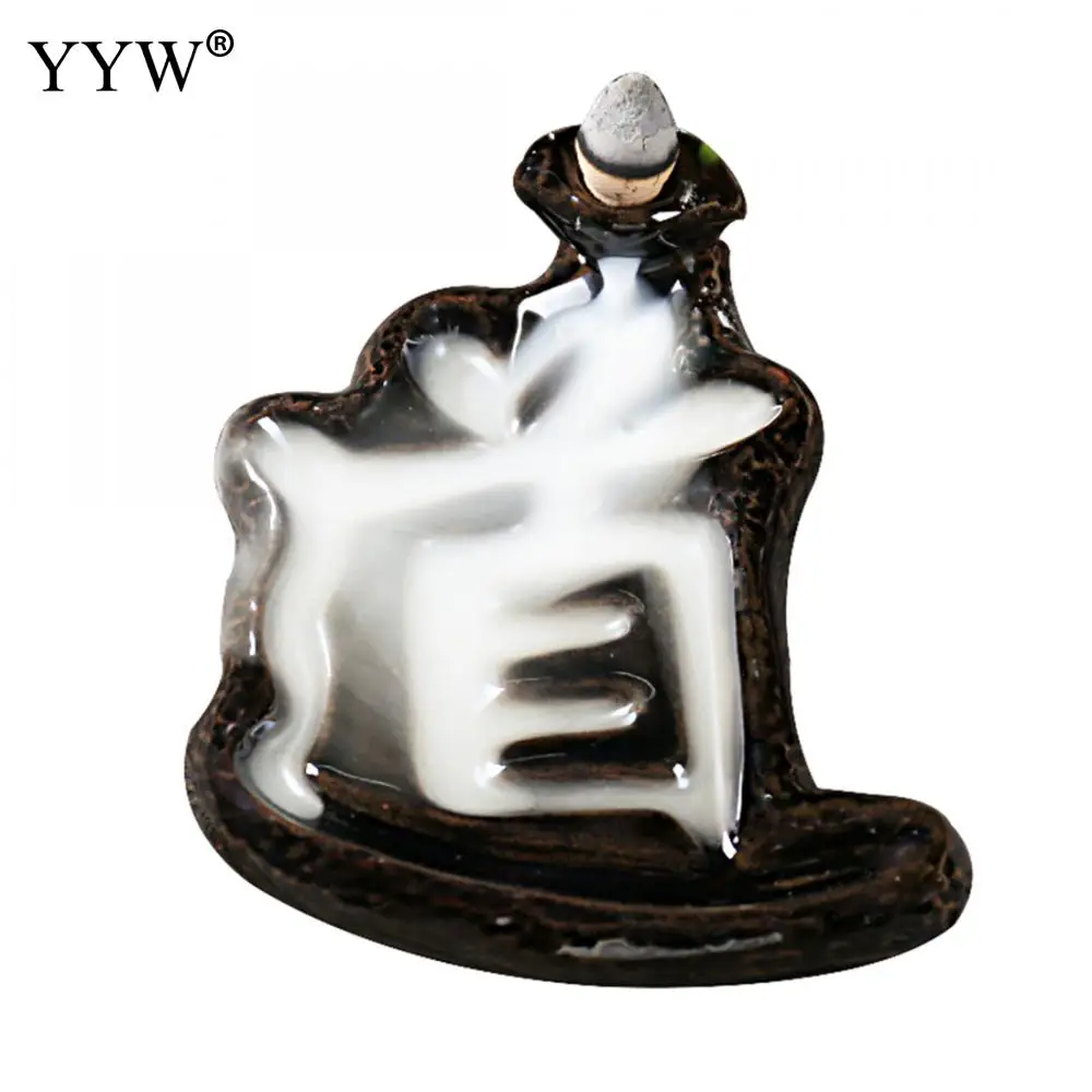 Vintage Ceramic Incense Burners Backflow Incense Stick Cones Holder Home Decor Joss Stick Smoke Aromatherapy Black Aroma Censer