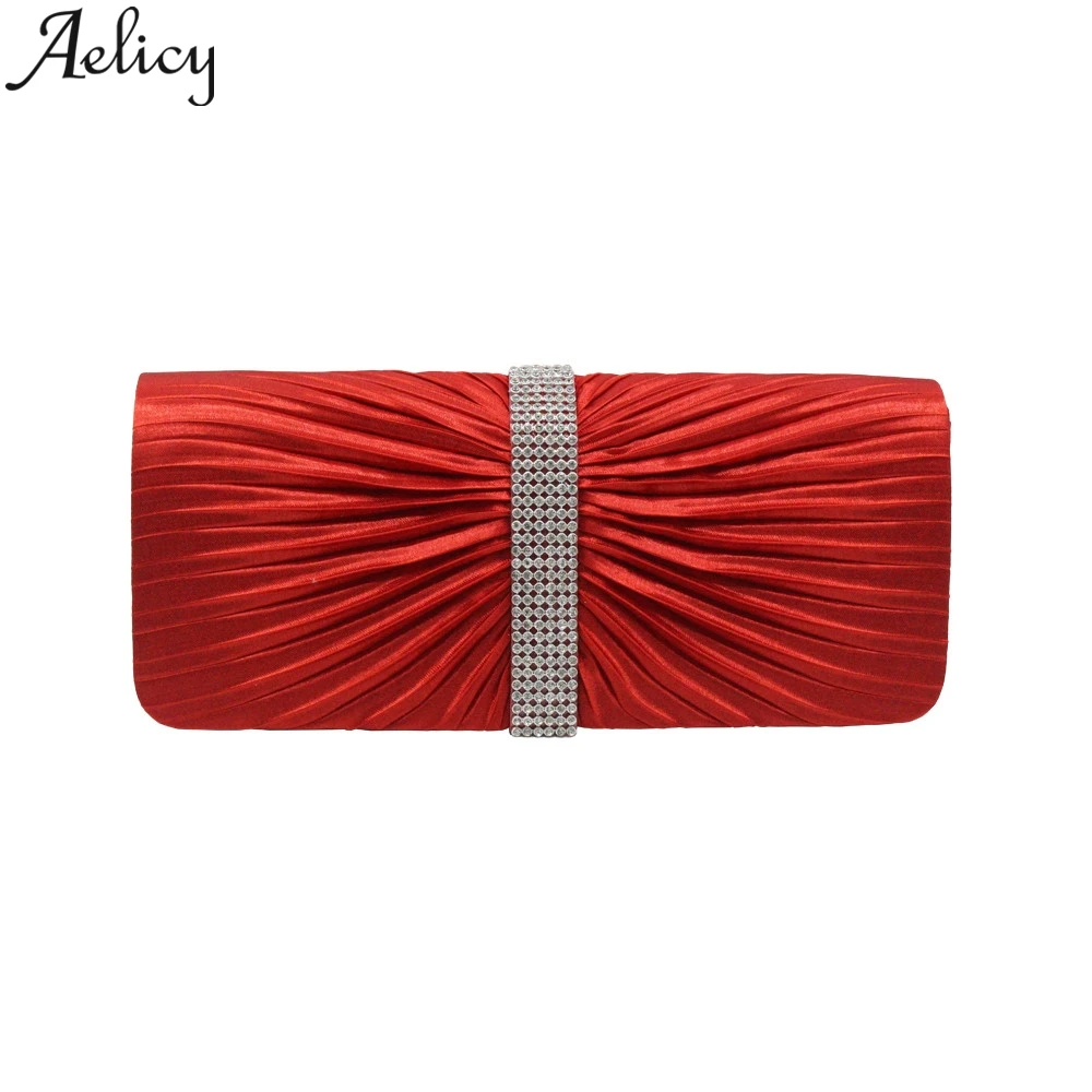 

Aelicy 2019 Fashion Women Solid Ruched Embroidery Cocktail Party Tote Evening Clutch bags Luxury Handbags Women Bags Designer