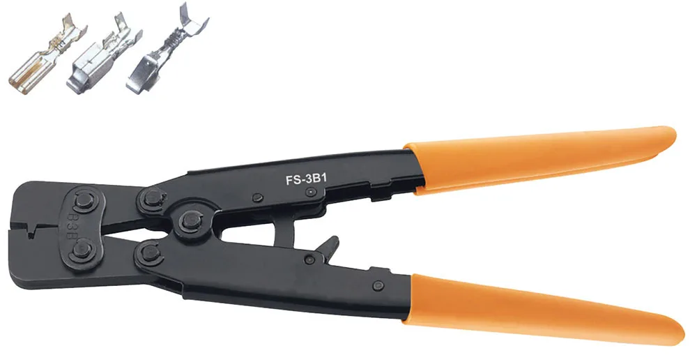 

FS-3B1 Hand Japanese Style Mini Crimping Plier Crimper For Non-Insulated Tabs Receptacles Terminals AWG 30-17 Square mm 0.3-1.0