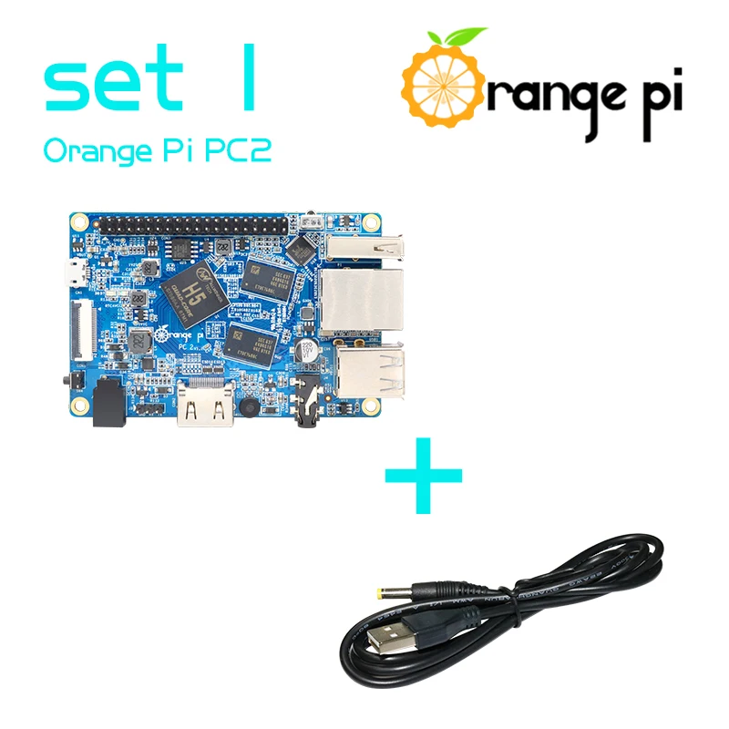 Оранжевый Pi PC2 SET1: оранжевый Pi PC2+ USB к DC 4,0 мм-1,7 мм кабель питания поддерживается Android, Ubuntu, Debian