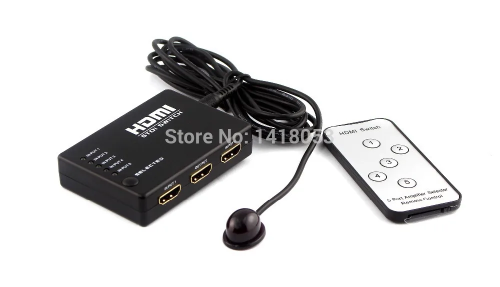 Mini 5 Ports HDMI Switch HMDI Switcher Amplifier Remote & 1080P HD Video Converter with Control Free shipping | Электроника