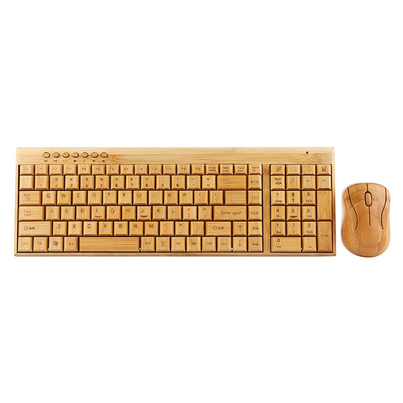 

Handmade Bamboo PC Wireless Keyboard mouse- Eco