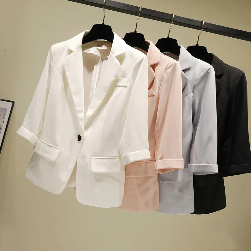 

2019 Spring Autumn New Blazers Women's Jacket Casual Tops Female Slim Wild Blazers Suit Office Ladies Feminine Blazer Femme M13