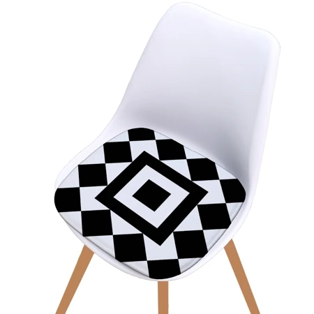 Белый и черный бриллиантовый принт, супер мягкая фланелевая подушка для сиденья, Геометрическая Подушка для стула, для украшения дома, кухни - Цвет: 01