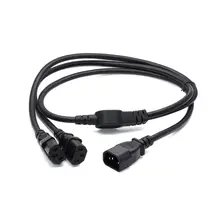 IEC C14 штекер для 2x IEC C13 гнездо Y Сплит удлинитель питания 0,6 м/1 м/2 м