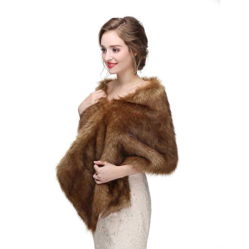 Forevergracedress элегантные мягкие осенне-зимние свадебные обертывания из искусственного меха для невесты куртки-болеро Свадебные пальто шали шарфы PJ420