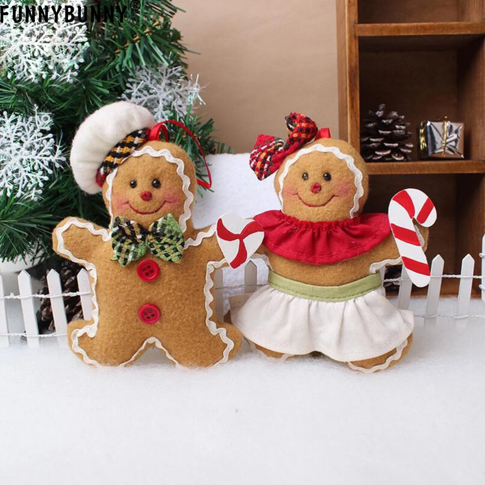 

FUNNYBUNNY Christmas Dolls Decorations,Christmas Tree Ornament Gingerbread Man Xmas Hanging Pendant Doll Decor