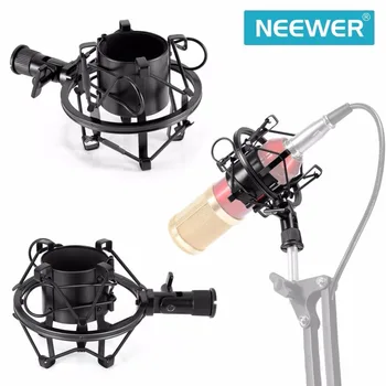 

Neewer Black Universal Microphone Shock Mount Holder Clip Anti Vibration Suspension High Isolation with for Studio Condenser Mic