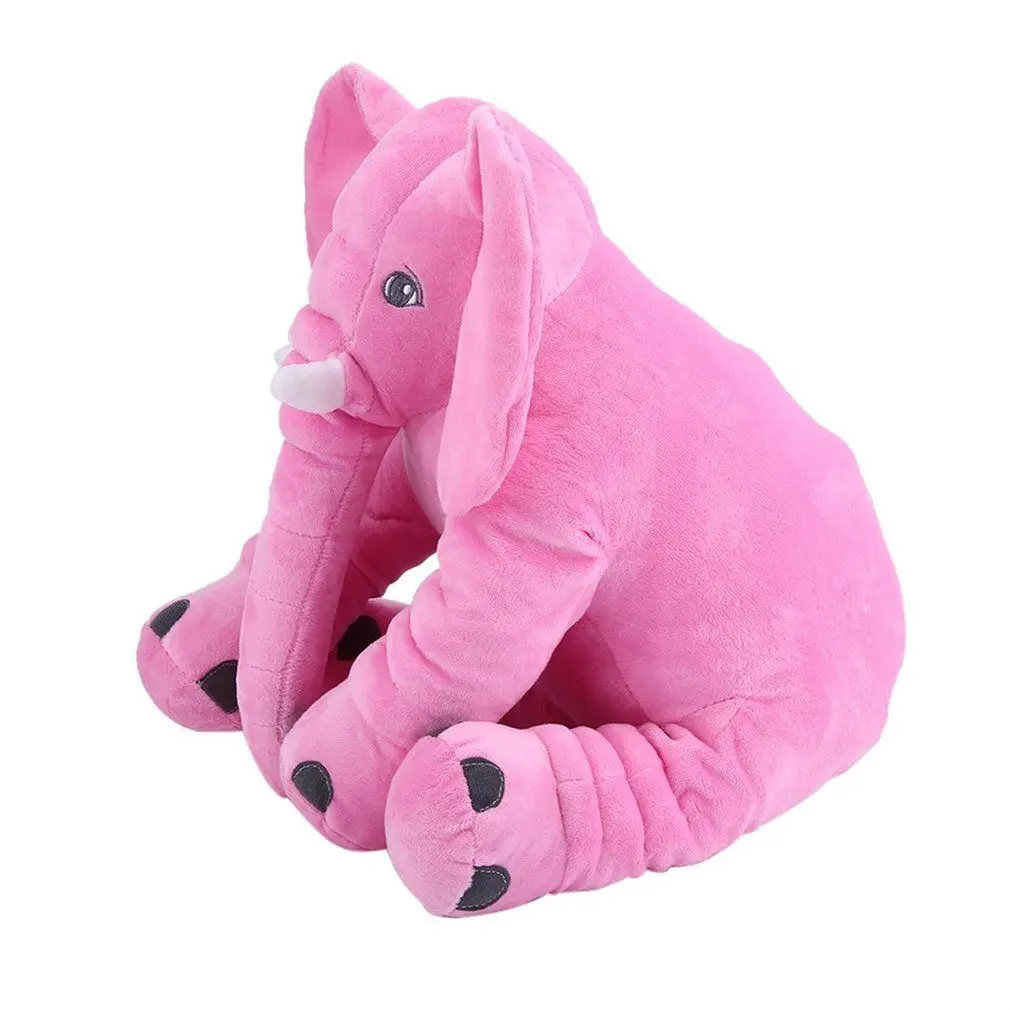 OCDAY мультфильм 60 см большое плюшевое чучело слонов Игрушка Дети Спящая задняя подушка слон кукла подарок на день рождения для детей - Цвет: Pink