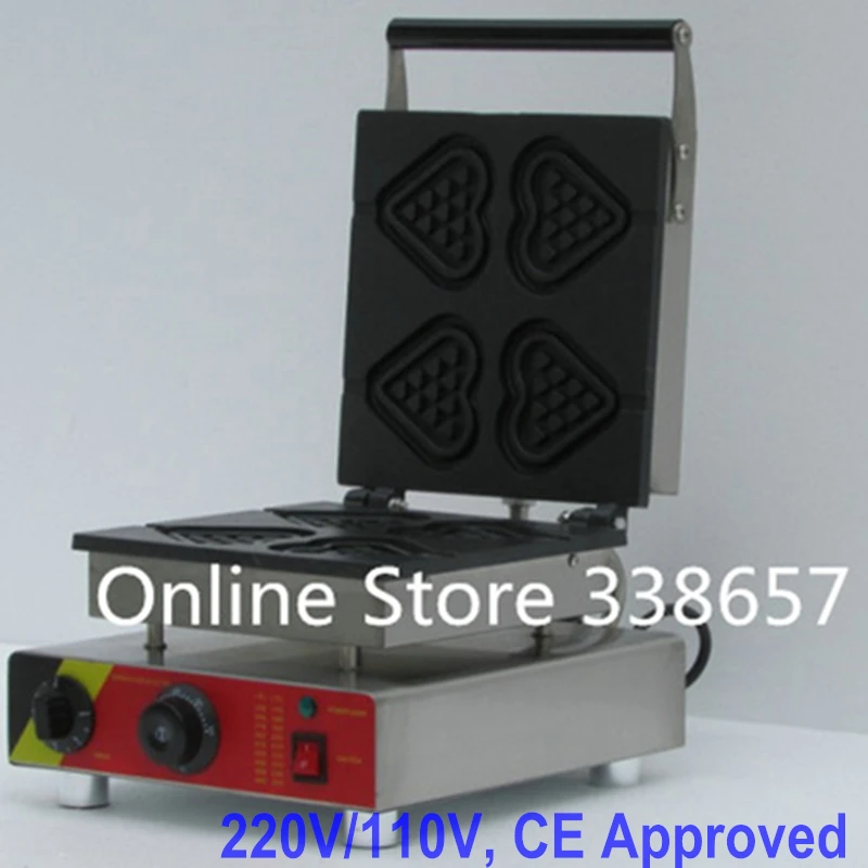 Cheap heart shape waffle maker for sale 4 slice 110V 220Vwaffle weave