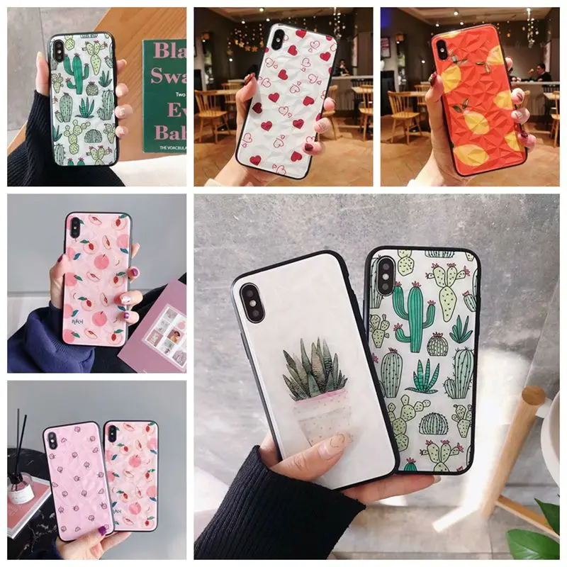 

3D diamond exquisite pattern phone case For iphone 6 6s Plus 7 8 plus X Xr 10 Xs Max New ultra-thin Soft tpu protection jacket