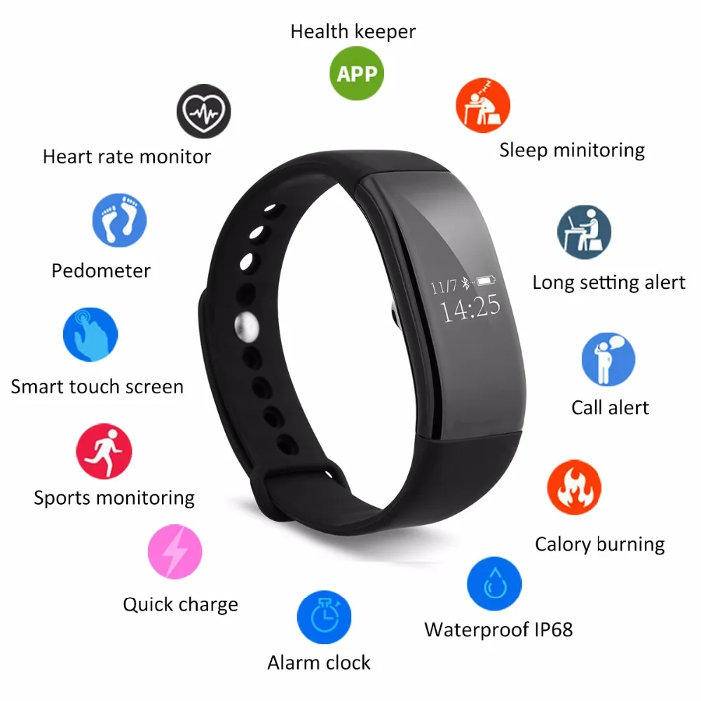 prisa Oxido ansiedad Diggro V66 Smart Wristband Professional IP67 Waterproof Smart Heart Rate  Bracelet Fitness Tracker _ - AliExpress Mobile