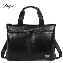 DANJUE New Handbag Male Genuine Leather Men Business Briefcase Men Laptop Bag Zipper Big Capacity Man