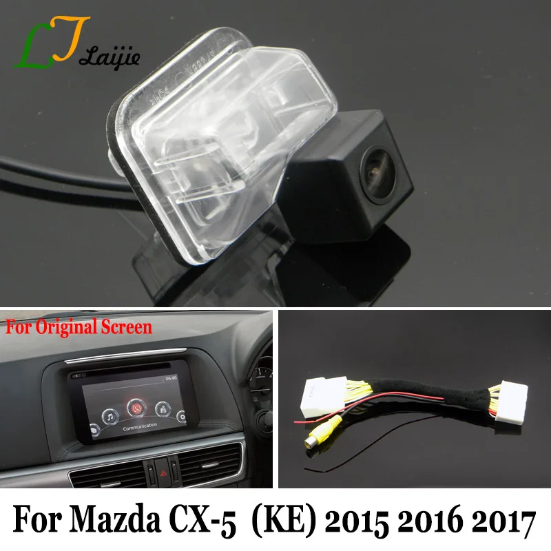 

6V Backup Camera & 28 Pin Adapter Cable For Mazda CX-5 CX5 CX 5 2015 2016 2017 OEM Monitor Compatible Rearview Camera