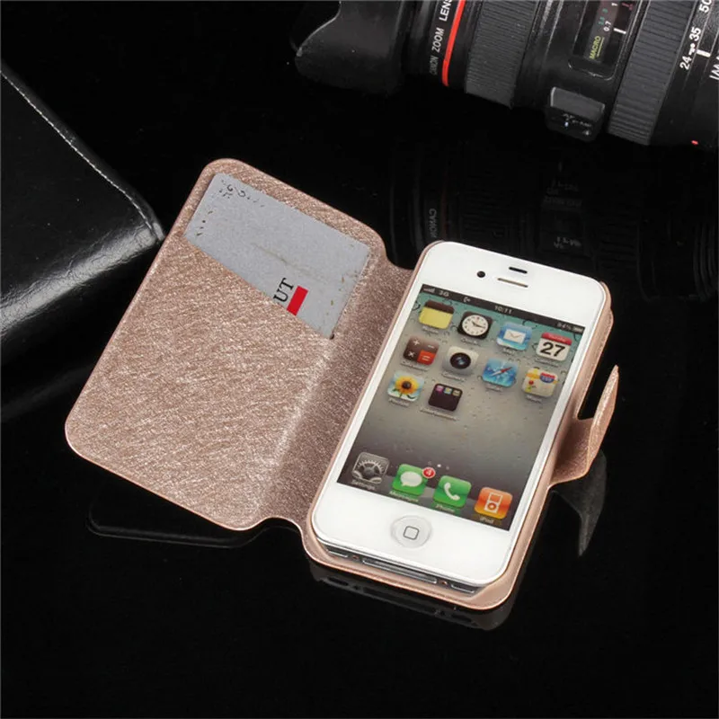 

hot sale pu leather mobile phone case for apple iphone 4 4s i phone4 ipone 4 wallet case flip cover protective shell