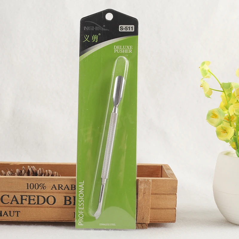 Imports S511 nail cuticle pusher stainless steel push headed just push