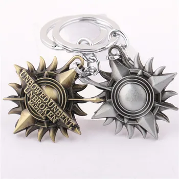 

Wholesale 12pcs/lot Game of Thrones Martell Family Keychain Metal Alloy Pendant Chaveiro Key Ring Size 4.5*4.5cm