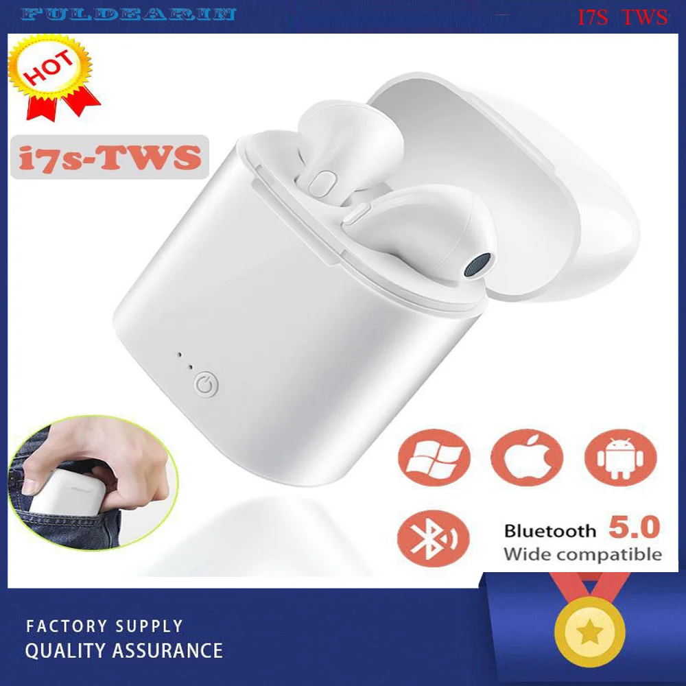 Лучшие продажи I7s Tws беспроводные Bluetooth наушники стерео гарнитура с зарядным