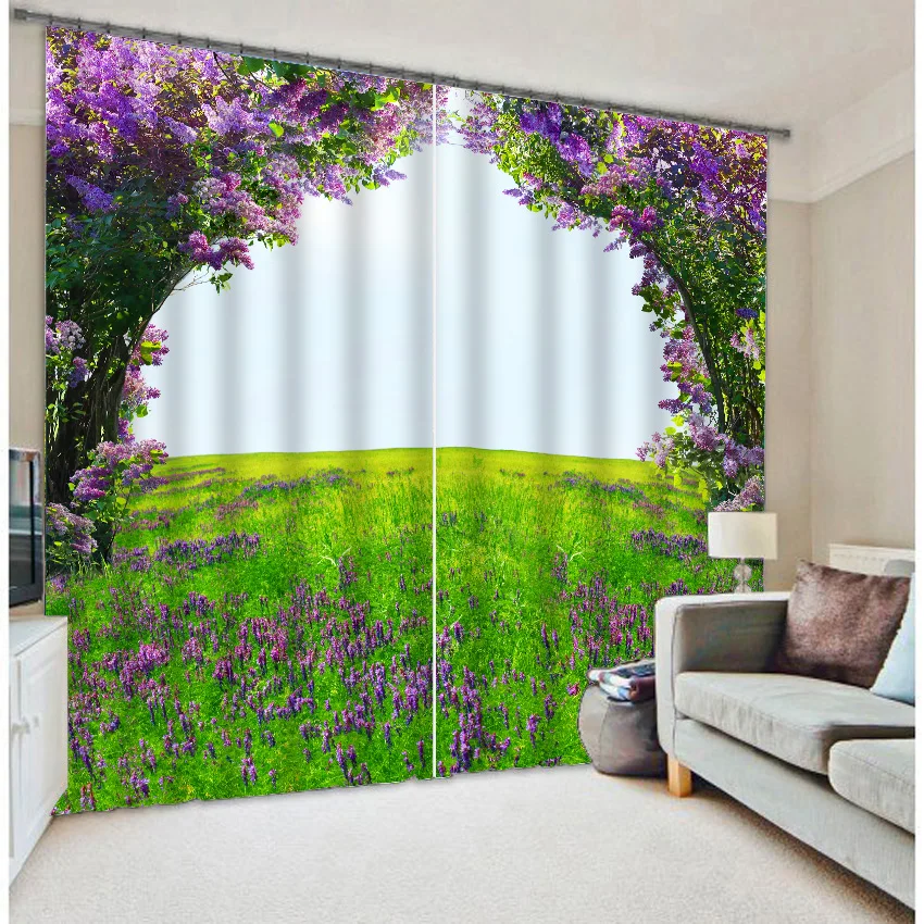 

Fantasy lawn digital photo printing 3d curtain fabric blackout