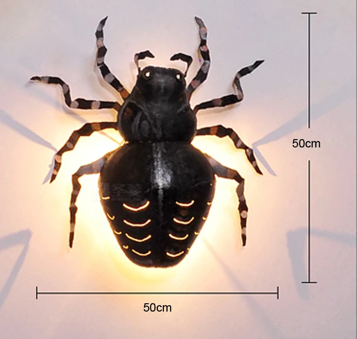 Американский промышленный фон настенные светильники Железный паук насекомое Хэллоуин светодио дный светодиодные декоративные ретро